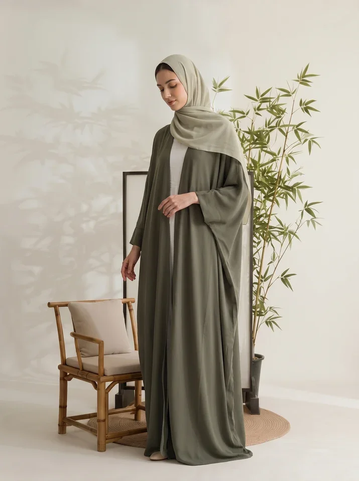 Pistachio Green Eva Abaya